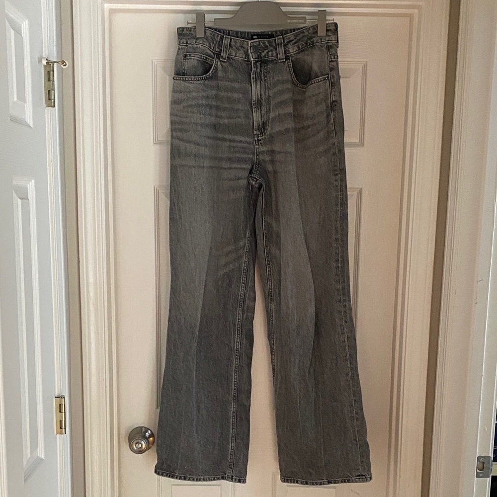 ASOS Gray Men Wide-Leg Jeans